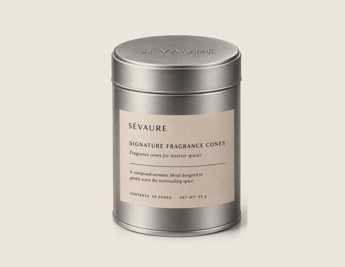 The SÉVAURE silver tin with its cream label